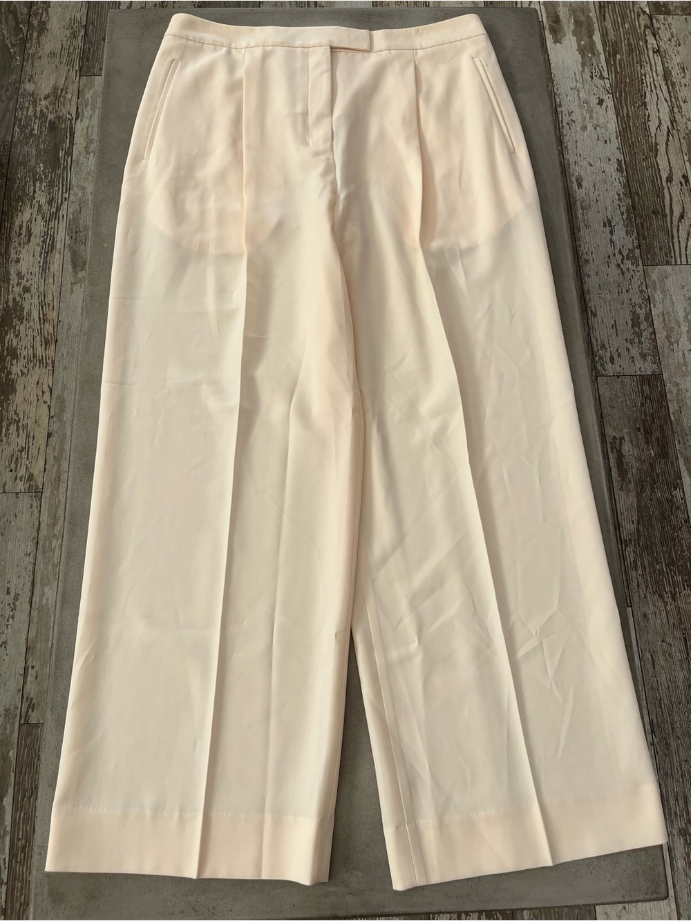 Calvin Klein Soft Cream Pleated Trousers